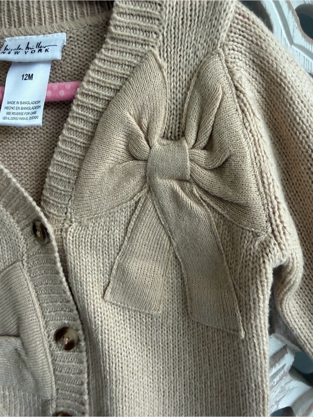 Nicole Miller Sweater Cardigan with Bow Appliqués, 12M - Picture 5 of 5